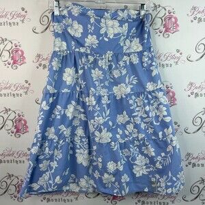 Wild skyes mini dress ruffle tiered flowers Elegant Blue Floral Mini Dress